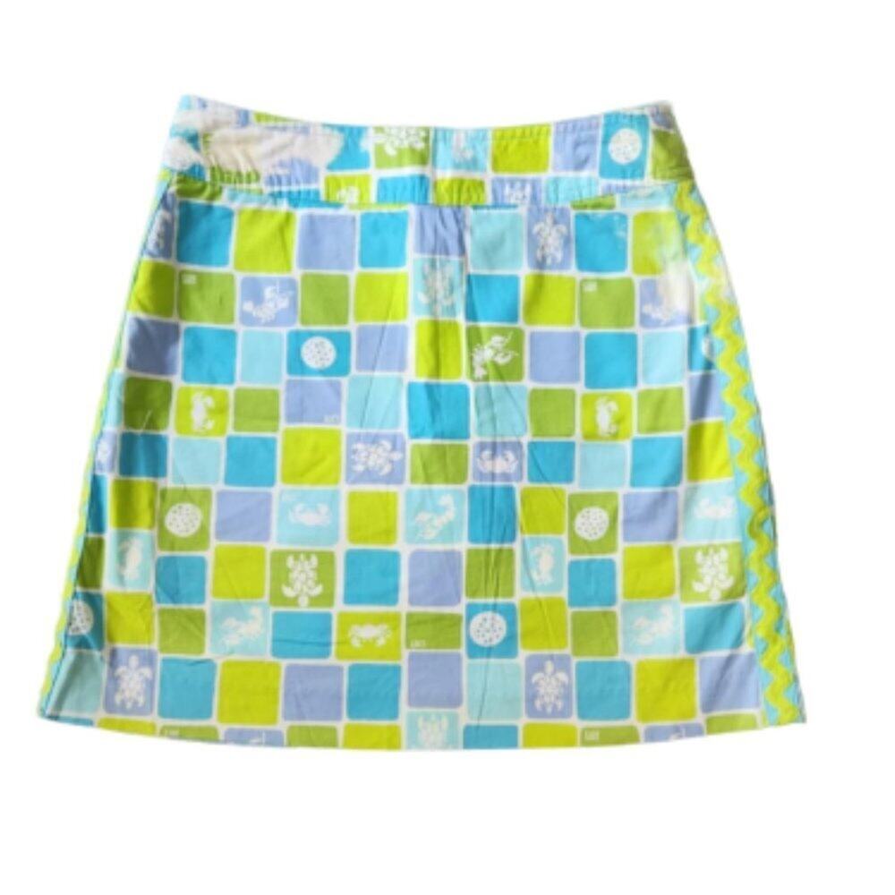 LILLY PULITZER VIA BLUE PERFECT SHOT TENNIS SKORT SIZE 0 Bleached